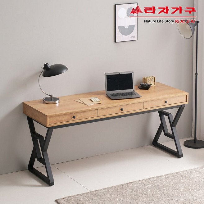 라자가구 리브 라미엘 1600 스틸 책상 RSJ015C, 오크