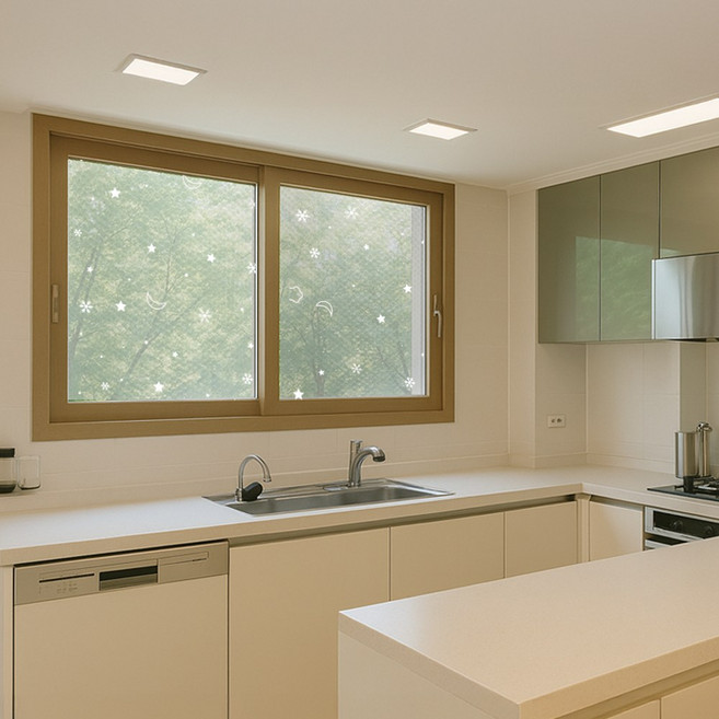 [딱포미] 물없이 붙이는 뽁뽁이 -더블- 겨울밤 1m X 10m, 1개