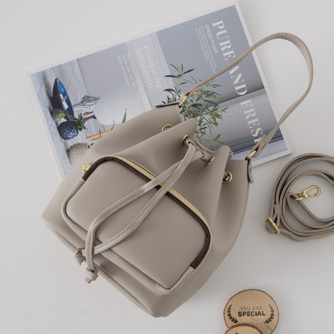 엔도르시 여성용 포켓 복조리 버킷백 EBA040