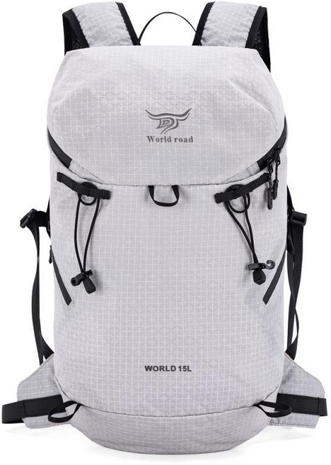 World road 輕量化運動雙肩包 15L, 灰白色