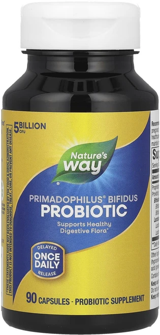 몸관리하세요 겨울입니다 Nature's Way Primadophilus® 비피더스 프로바이오틱 50억CFU 캡슐 90정 특별관리진행, 1개 - 쿠팡