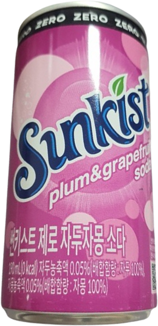 광동제약 썬키스트 제로 자두자몽 소다, 190ml, 7개