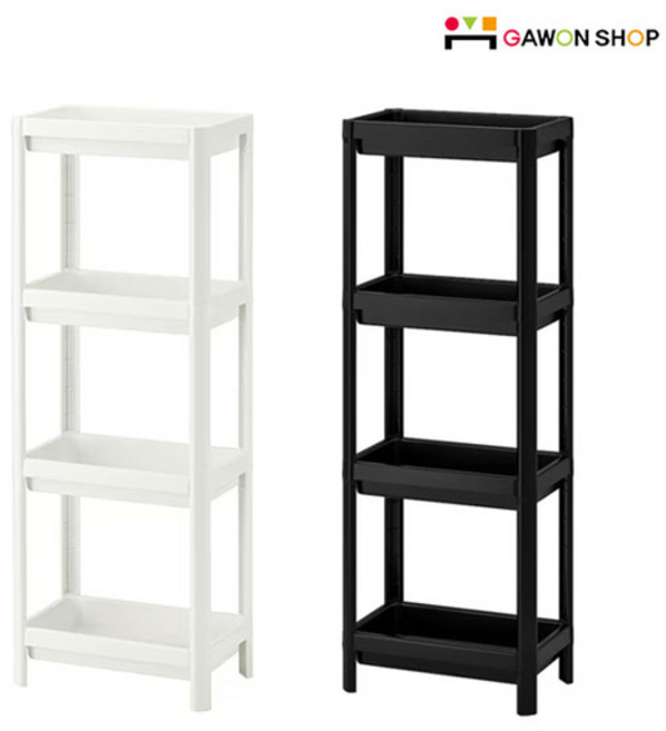 이케아 VESKEN 욕실4단선반/플라스틱선반/물빠짐구멍, 화이트, 1개