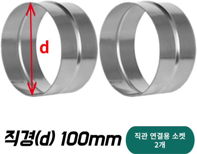 덕트몰 스파이럴 덕트 직관 연결용 소켓, 2개