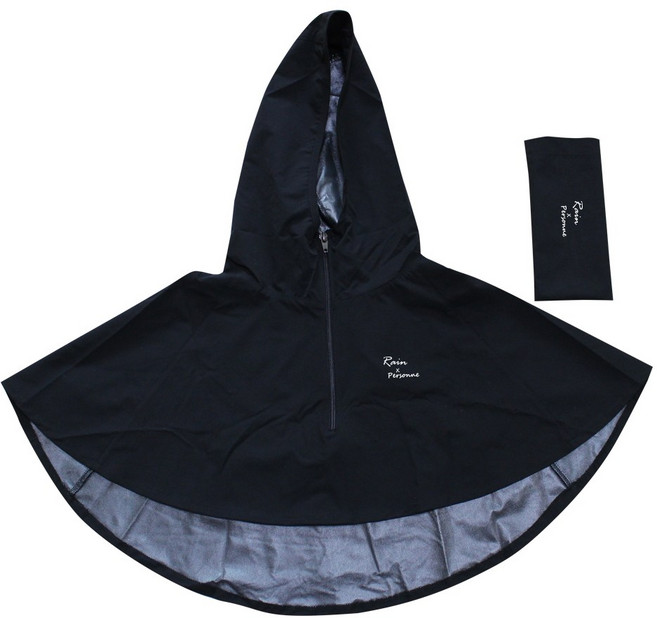 비비 레인 케이프 스커트 레인후드 우비 비오는날 야외스포츠 우천골프, 블랙, 1개