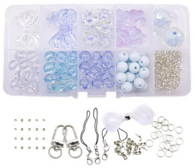 아트니즘 비즈공예 키링 만들기 DIY 세트 클리어오션, 혼합색상, 1세트