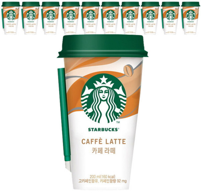 스타벅스 카페 라떼 200ml, 10개