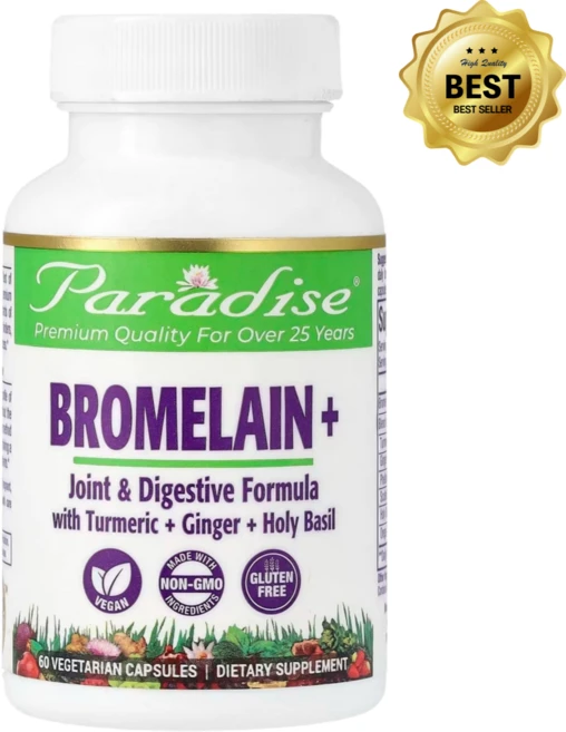 Paradise Herbs 브로멜라인+ 베지 캡슐, 베지 캡슐 60정, 베지 캡슐 60정, 60정, 1개 - 쿠팡