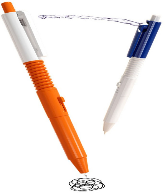 어반살림 귀여운 인싸템 심플 미니 물총 워터건 볼펜 2종, 1개, 블루+오렌지