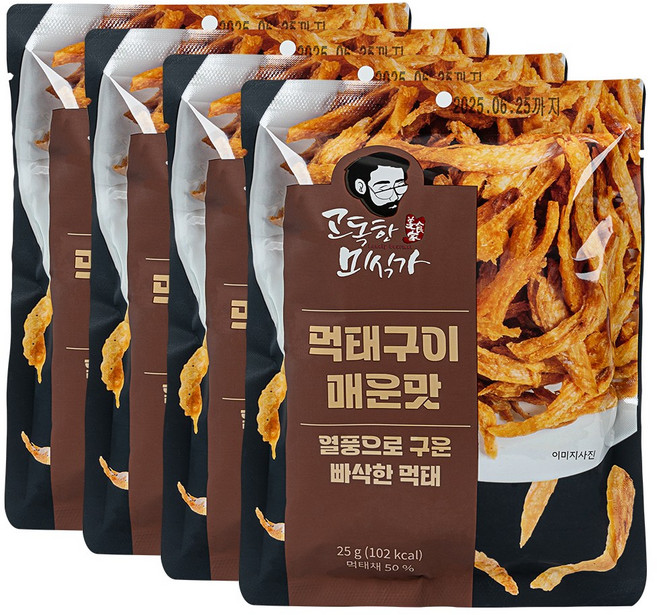 고독한미식가 빠삭먹태구이 25g 매콤한맛, 4개