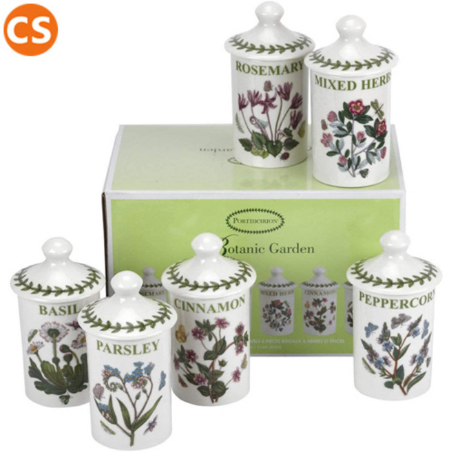 포트메리온 보타닉가든 양념통 향신료 6종 세트 스파이스 자 PORTMEIRION Botanic Garden Set of 6 Spice Jars, 1개