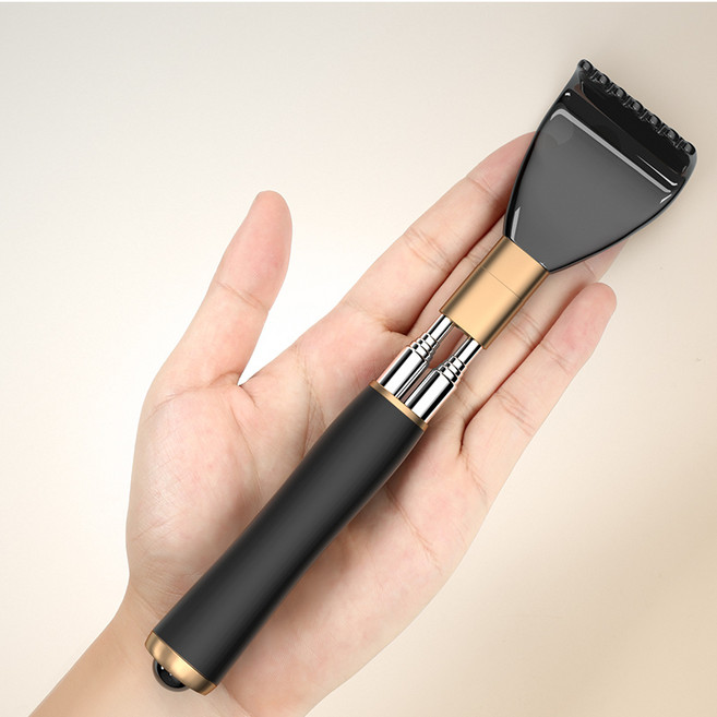 루나오라 스텐 듀얼봉 회전방지 길이조절 효자손, 블랙, 1개