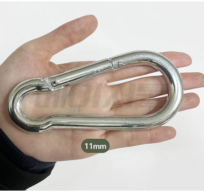 카라비너 미니 강철 대형 카라비나 캠핑 등산 낚시 차박 고리 4mm ~ 14mm 고급형, 1개