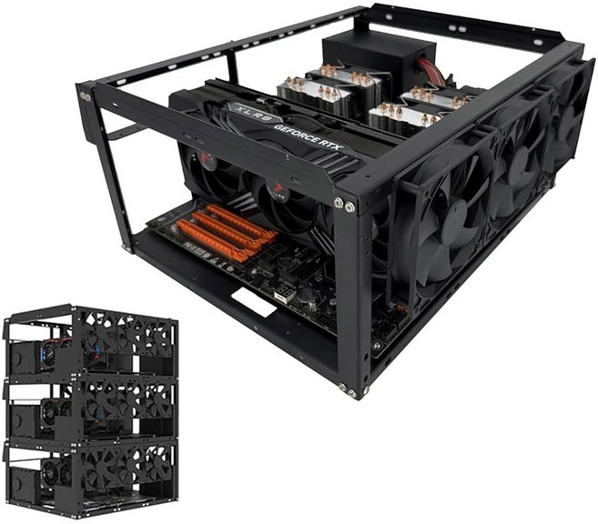 E02 DIY 컴퓨터 케이스 PC 프레임 데스크탑 섀시 스택 가능 에어 테스트 벤치 섀시 ATX 매크로ATX E ATX X79 X99 메인보드(스택 가능) 장착