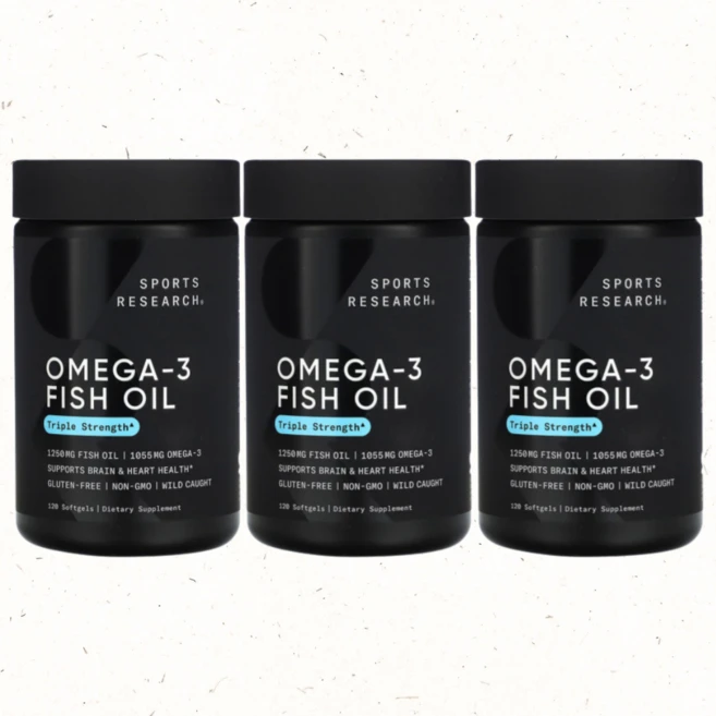 스포츠리서치 야생포획 오메가3 피쉬 오일 3배 스트렝스, 120정, 3개 - 쿠팡