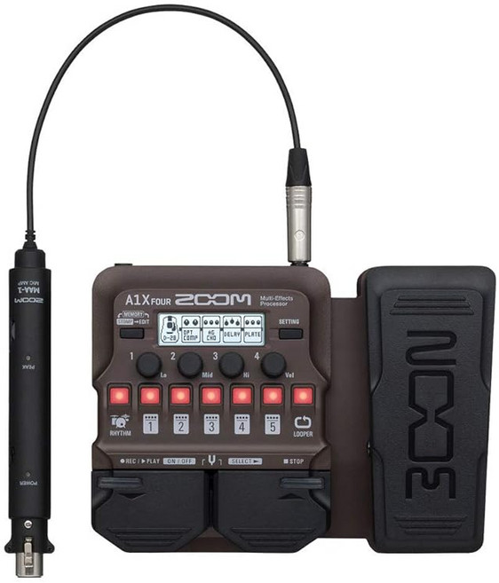 ZOOM 줌 A1X FOUR 멀티 이펙터 멀티 이펙트 프로세서 페달 포함 색소폰 트럼펫 바이올린 하모니카 우드베이스 등의 어쿠스틱 악기 전반에 폭넓게 대응, 1개