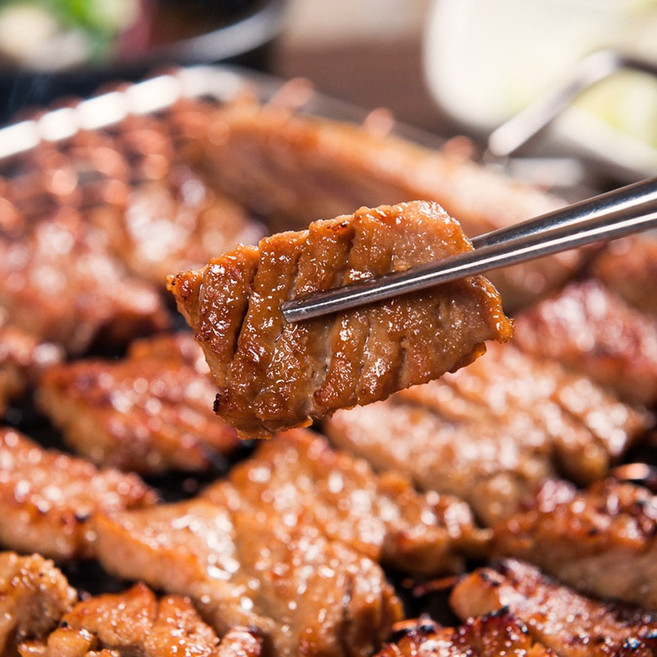 따봉프레시 한돈 제주흑돼지 수제 양념왕구이 칼집 솔잎 숯불돼지구이, 1개, 1kg