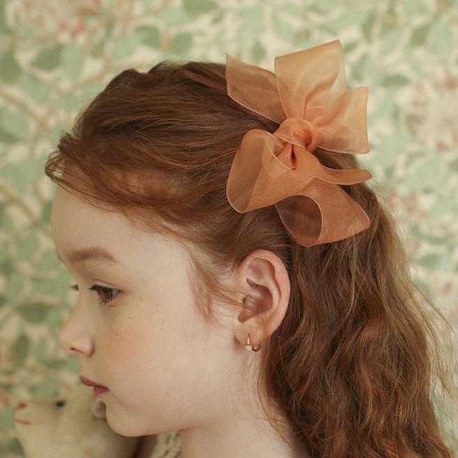 럭키밤비네 드림 오간자 리본 헤어 집게핀