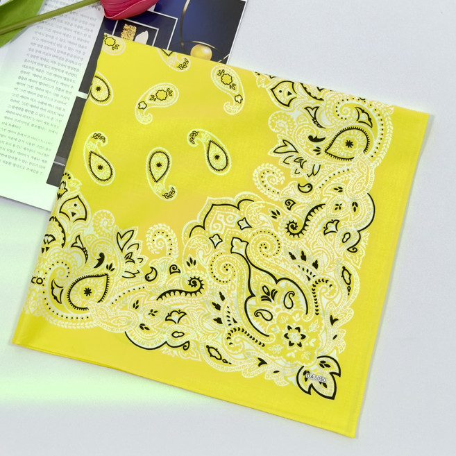 이든테라스 22칼라 페이즐리 반다나 국산 면 스카프 등산 캠핑 단체 손수건