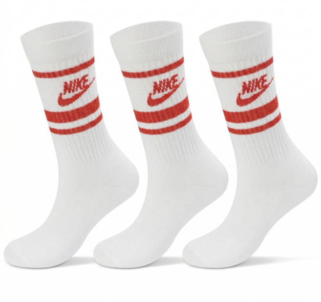 나이키 양말 CQ0301-102 장목 스트라이프 레트로 화이트레드 캐주얼양말, 1개, 레드&화이트