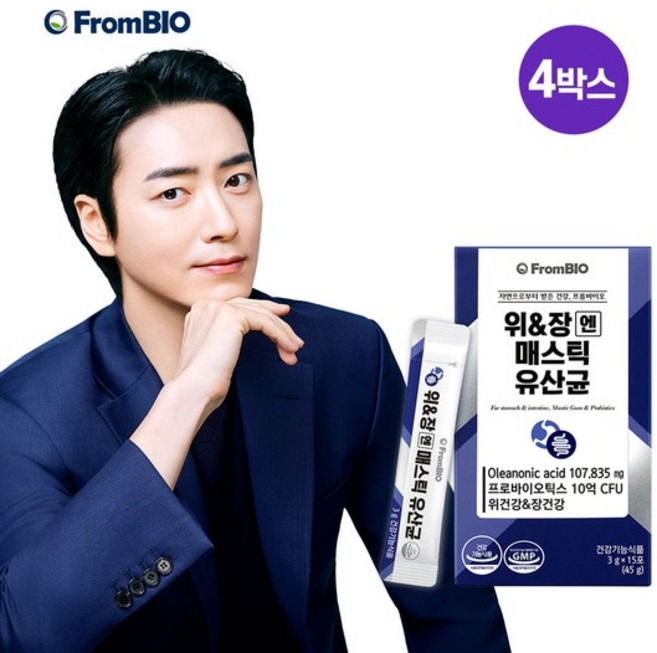 프롬바이오 위 앤 장엔 매스틱 유산균, 15회분, 45g, 4개