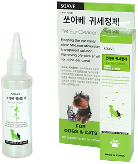 귀염증예방 냄새제거 강아지 귀세정제 2ea 이어클리어 귀관리 귀청결 귀지 애견, 2개