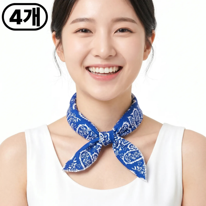 산컴퍼니 냉동 쿨 스카프 아이스 쿨링 넥쿨러 4개(1+1+1+1), 네이비x4개