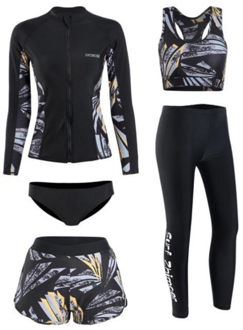 情侶/親子款 長袖防曬泳衣/水母衣三件組 (大碼可選)