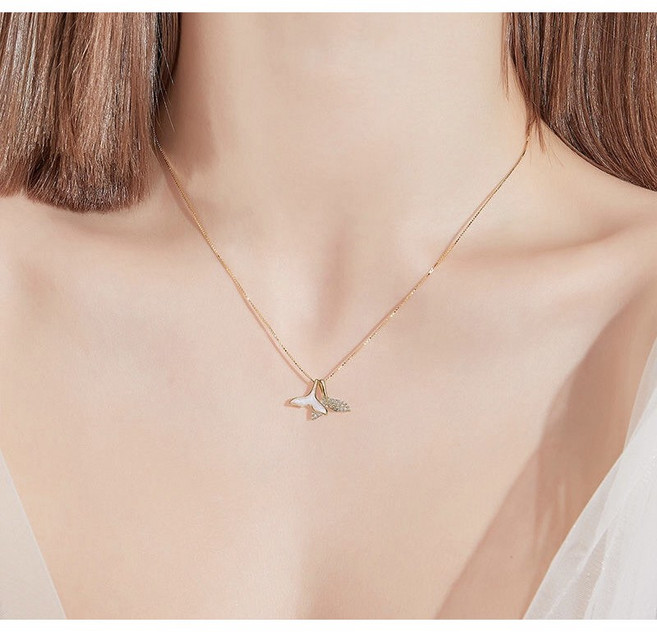 천사엘리스 골드실버꼬리돌고래 목걸이