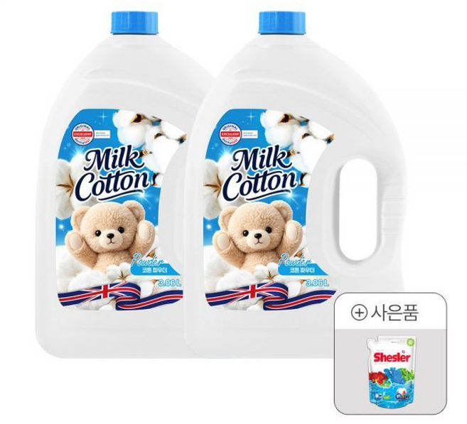 밀크코튼 고농축 섬유유연제 파우더 본품 +쉬슬러 캡슐세제 입