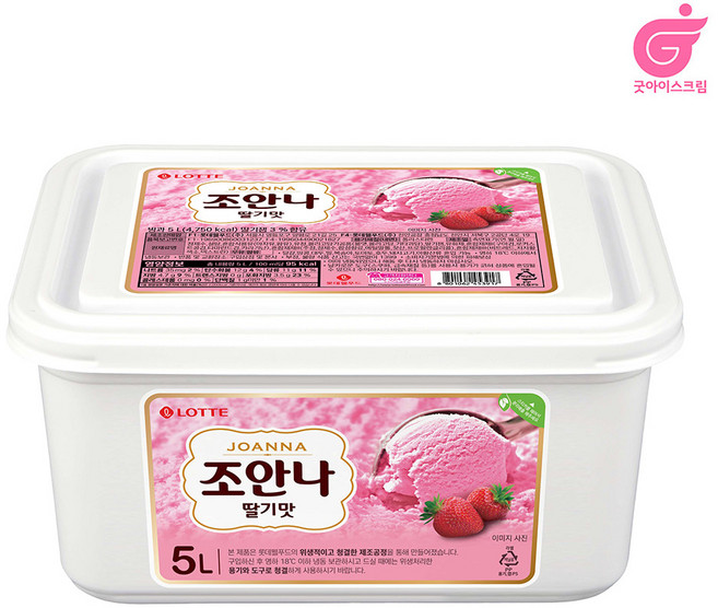 롯데제과 조안나 아이스크림 딸기, 5L, 1개