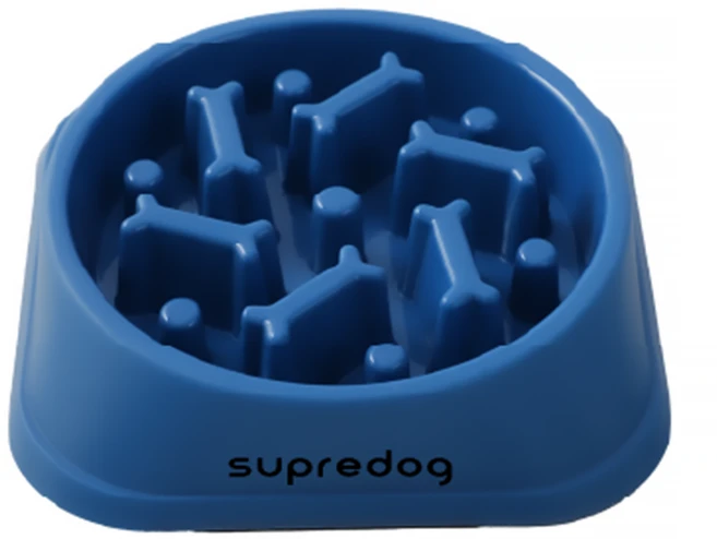 SUPREDOG 강아지 반려견 설사 급체방지 슬로우보울 밥그릇 천천히먹기 식기, 1개, 네이비 - 쿠팡