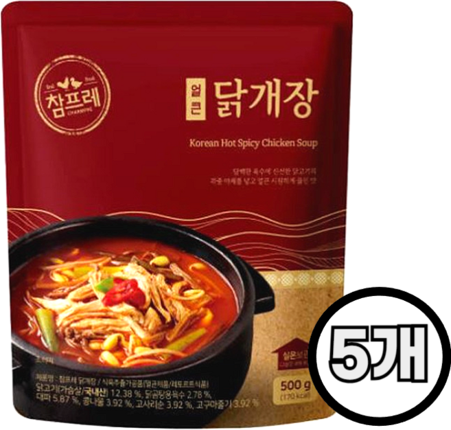 참프레 얼큰 닭개장, 500g, 5개