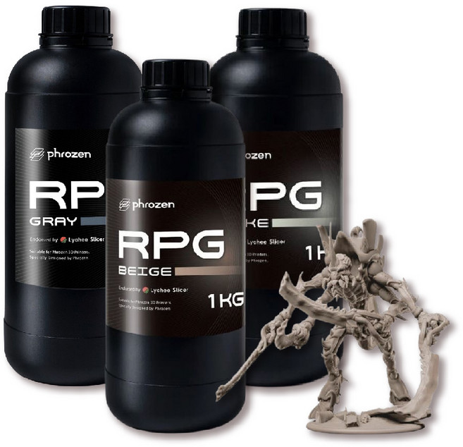 原廠PHROZEN普羅森 RPG模型高精細樹脂-(1KG裝)3D列印耗材, 新款灰色, 1個