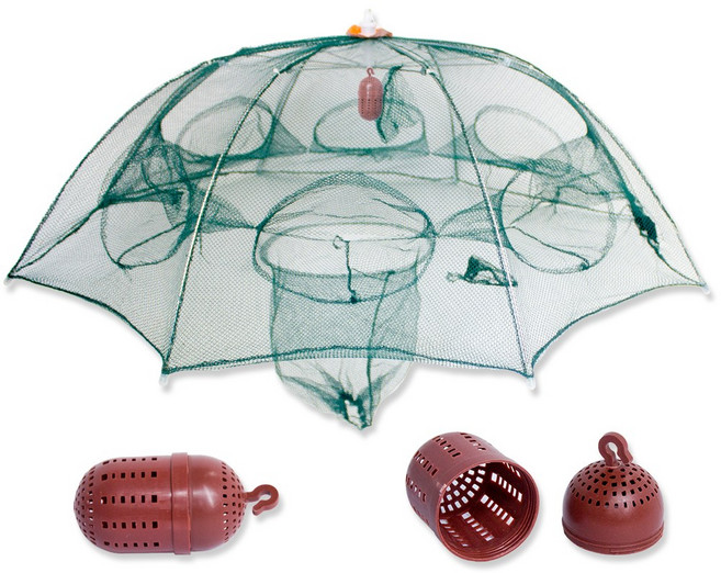 업그레이드 8구 우산 새우망 통발 원터치 미꾸라지 가재 붕어