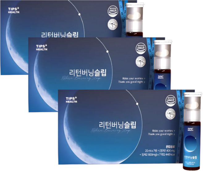 리턴 버닝 슬립 팁스헬시 빼빼샷 클렌즈, 3세트, 163.8g