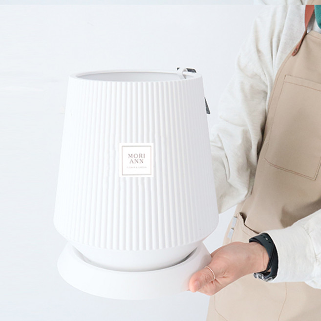 모리앤 모던 롱스트라이프 스탠드라이트 플라스틱화분+받침 3Size, 1725W, 1개