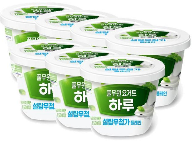 풀무원 하루요거트 설탕무첨가 빅팟 플레인, 7개