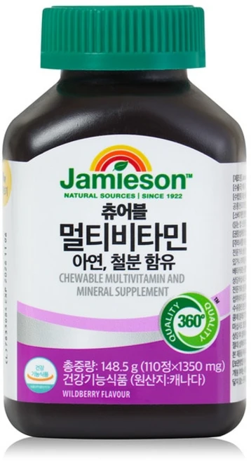 자미에슨 츄어블 멀티비타민, 110정, 1개 - 쿠팡