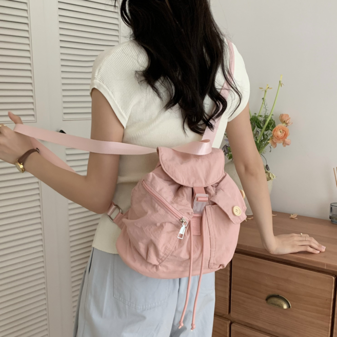 여성용 데일리 캐주얼 가벼운 나일론 미니 백팩