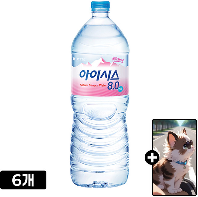롯데칠성 아이시스 8.0 + 캐릭터 카드 증정, 6개, 2L