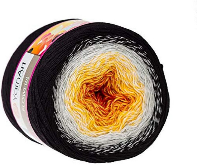 YarnArt 면 아크릴 실 꽃 55% 면 45% 아크릴 250gr 1000m 멀티컬러 레인보우 스포츠 실 (314), 259