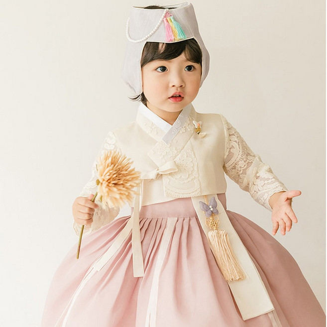 지온 여아 한복 3세 두돌 아기 레이스 갈래 치마 고급 유아 30개월 국내생산 명절 추석 설