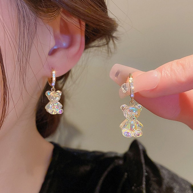 영롱 귀여운 곰돌이 여성용 귀걸이