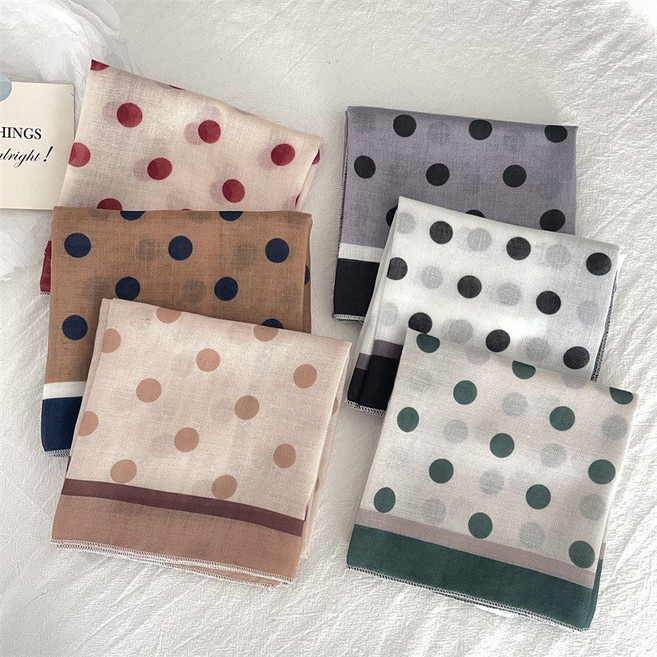 [6장 1세트]릴리아르 여성손수건 도트무늬 면스카프