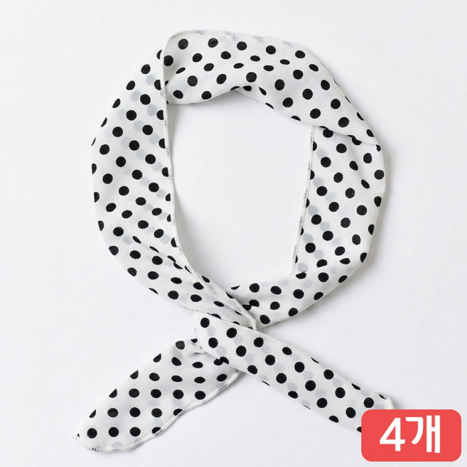 복고 도트 철사 스카프 헤어 밴드 4개