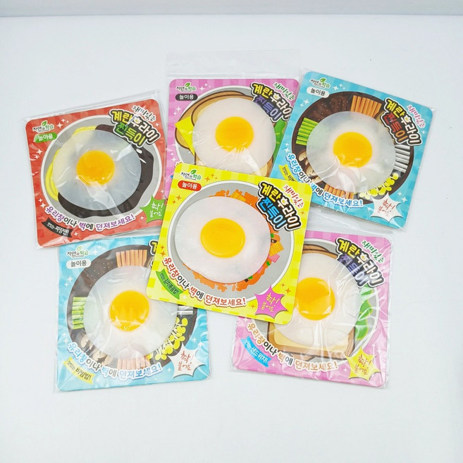 [무료배송/당일배송] 재미있는 계란후라이 찐득이 [엘리빅마켓], 6개, 27g, 랜덤