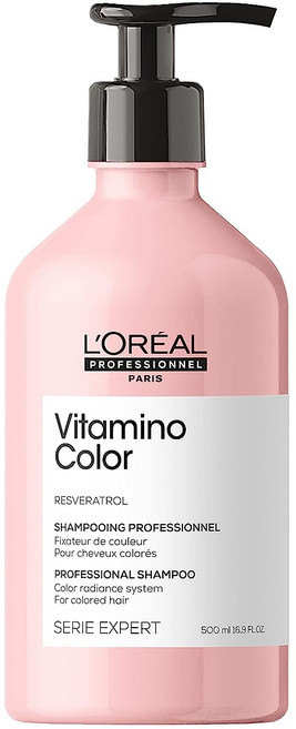 유럽 로레알 프로페셔널 SERIE EXPERT VITAMINO 컬러 RESVERATROL 컬러 샴푸 500ml 염색 모발용 머리 색깔 보존 손상방지 생기 윤기 컬러 픽스 헤어케어, 1개