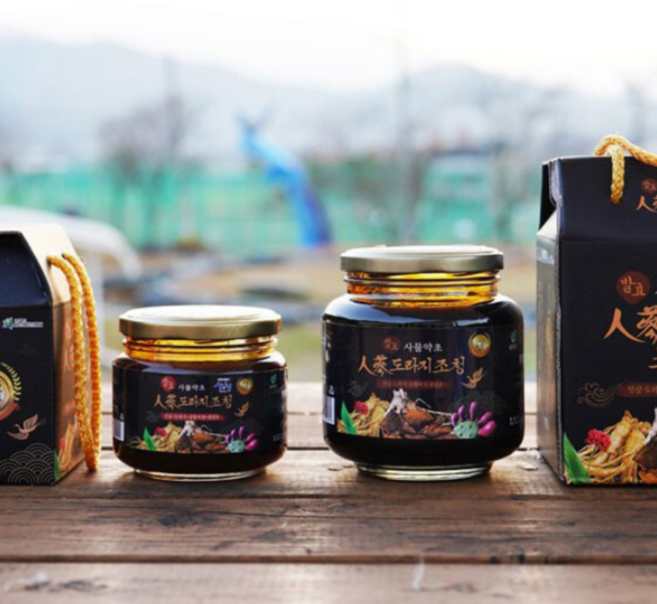 프리미엄 사중보조청 발효사물약초 사중보 인삼 백년초 상황버섯 도라지조청 무설탕 국내산 100%, 1개, 450g