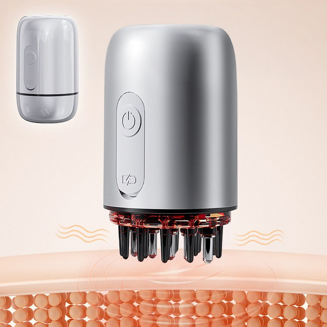 두피 앰플 도포기 프리미엄 655nm 레드라이트 미세전류 탈모 마사지기 20ml, 은색, JY-YS500